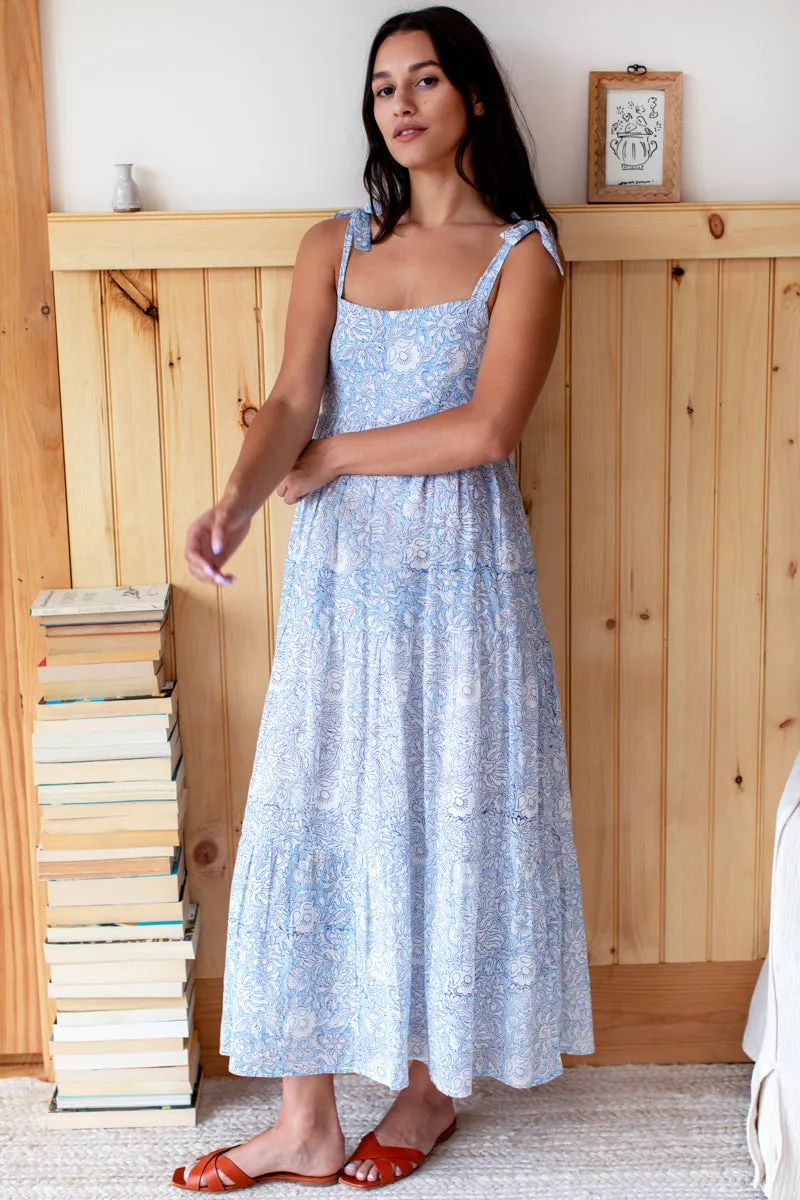 Sara Tier Dress - Arbor Blissful Blue Organic sold by Emerson Fry