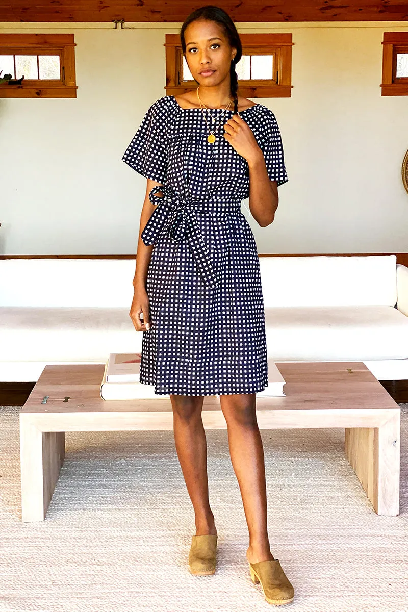 Colette Short Dress - Maritime Gingham Organic sold by Emerson Fry