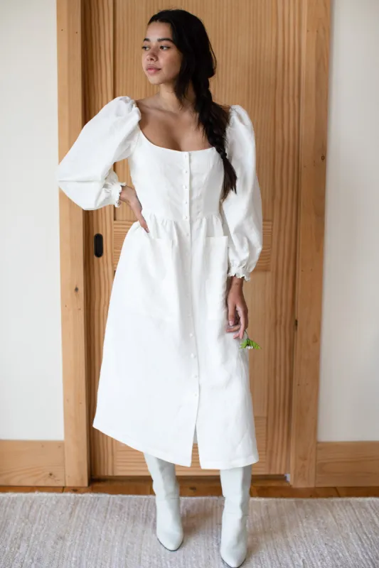 Hazel Dress - Salt Linen sold by Emerson Fry