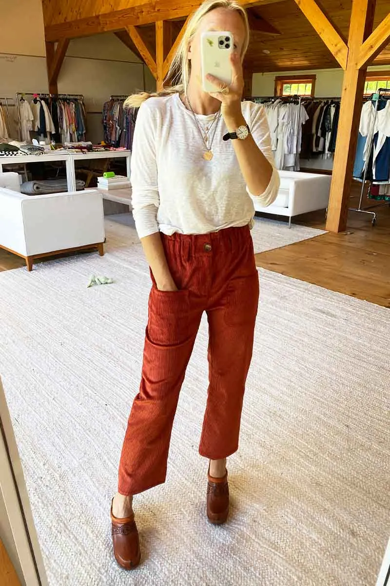 Orchard Pant 2 - Cinnamon Corduroy Organic sold by Emerson Fry