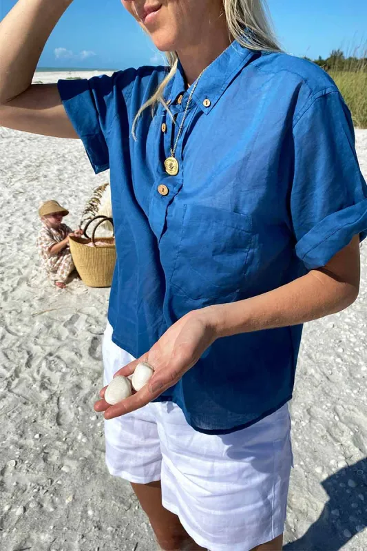 Boxy Shirt - Lapis Organic sold by Emerson Fry