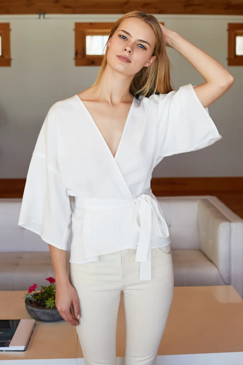 Wrap Top - Ivory sold by Emerson Fry product image thumbnail 3