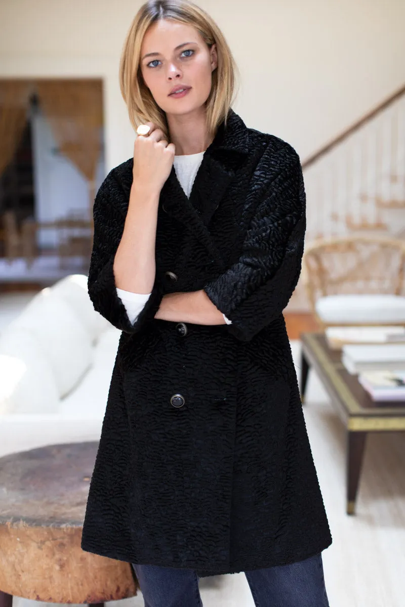 Faux Persian Lamb Coat - Black sold by Emerson Fry product image thumbnail 4