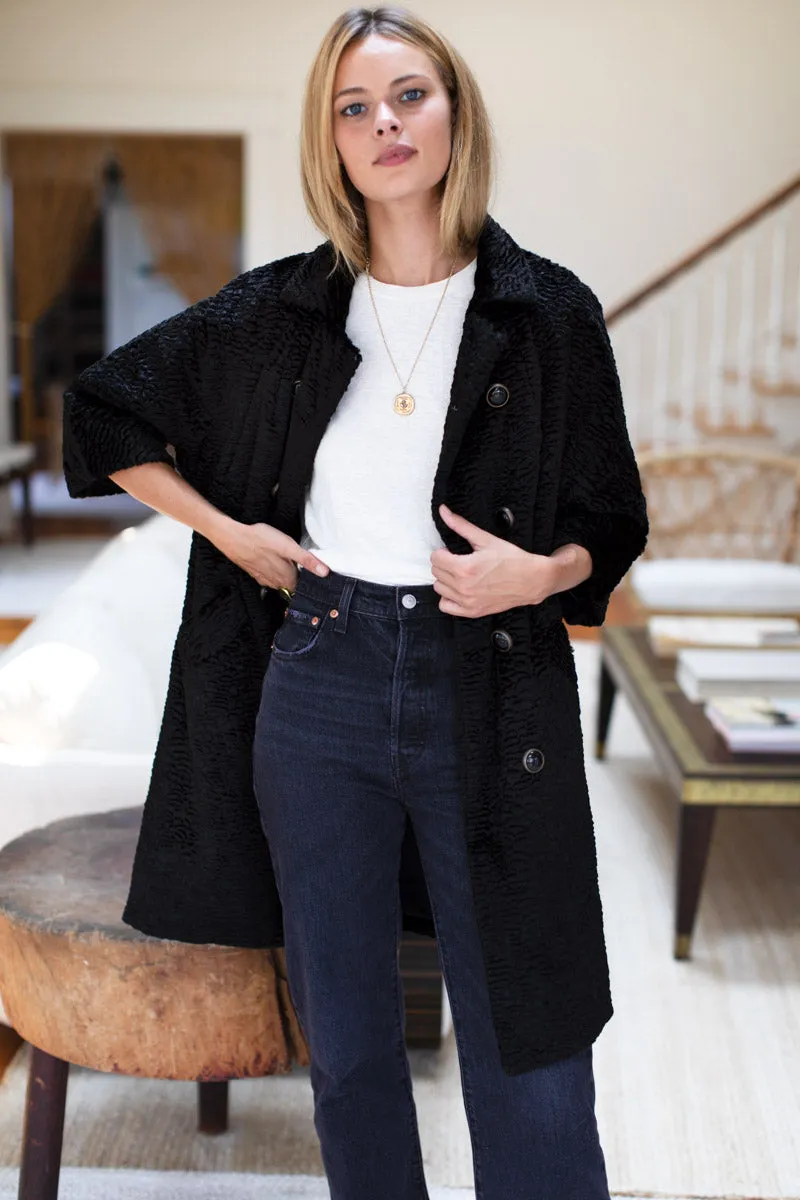 Faux Persian Lamb Coat - Black sold by Emerson Fry product image thumbnail 3