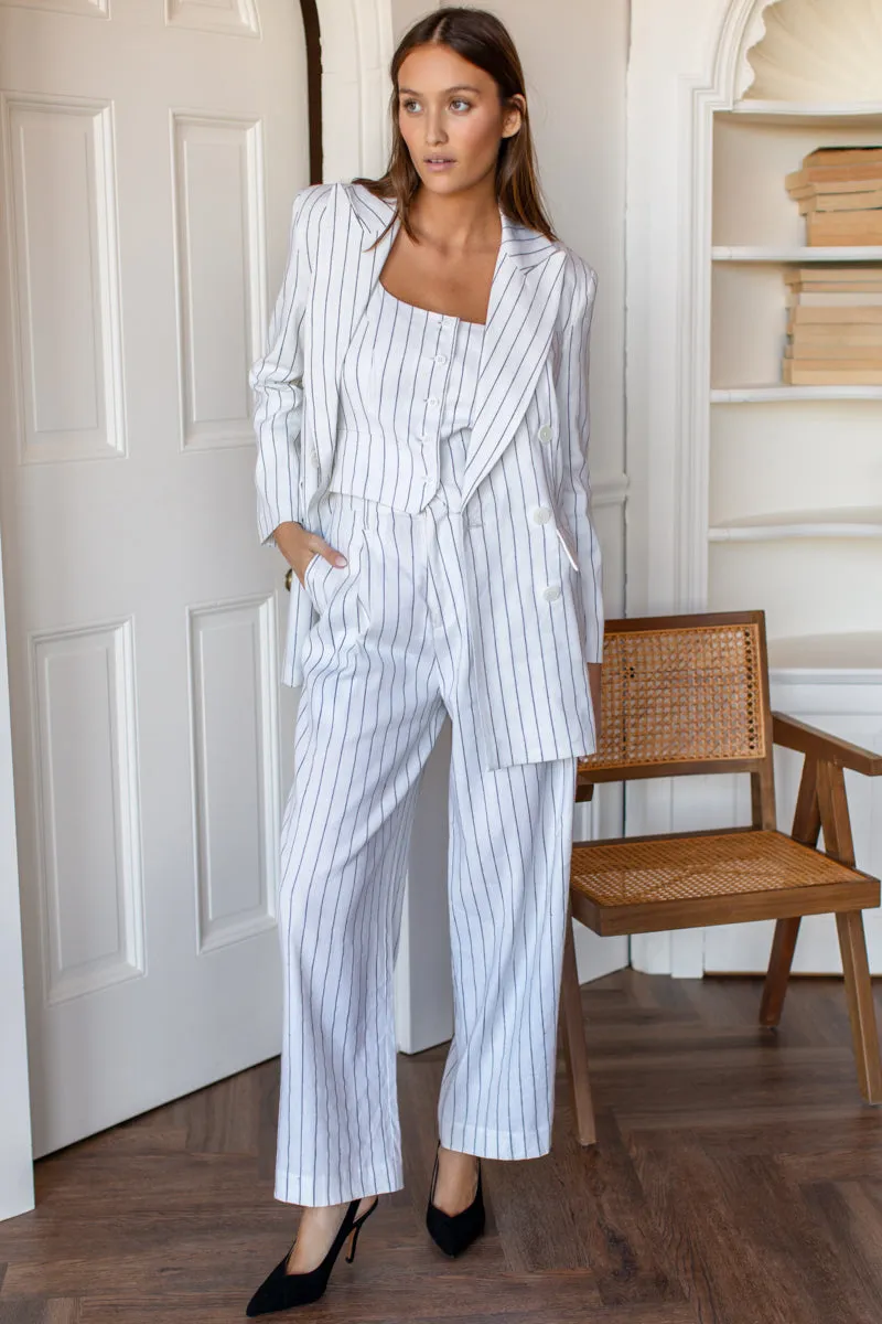 Julius Blazer - Ivory Charcoal Pinstripe sold by Emerson Fry product image thumbnail 3