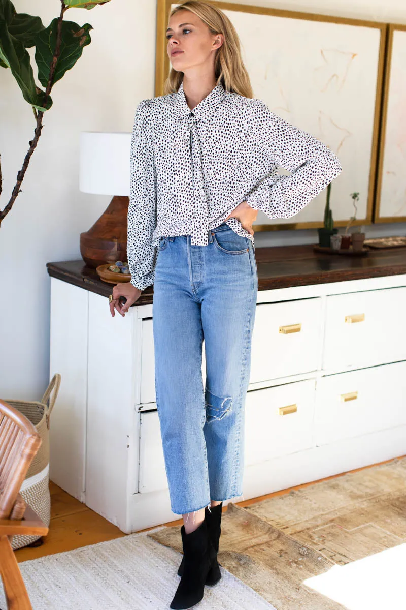 Frankie Blouse - Black + White Cheetah sold by Emerson Fry product image thumbnail 4