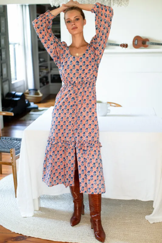 Lucy Long Sleeve Dress - Little Marigolds Apple + Blue Organic made by Emerson Fry