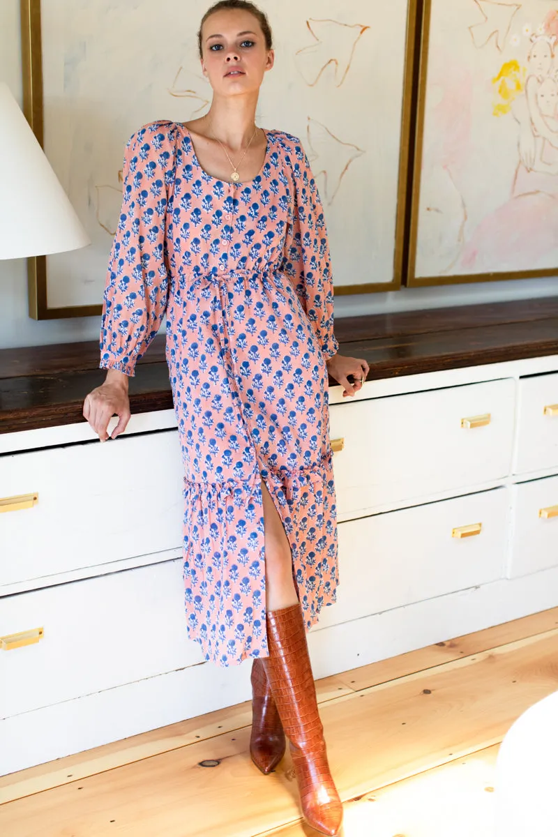 Lucy Long Sleeve Dress - Little Marigolds Apple + Blue Organic sold by Emerson Fry product image thumbnail 2