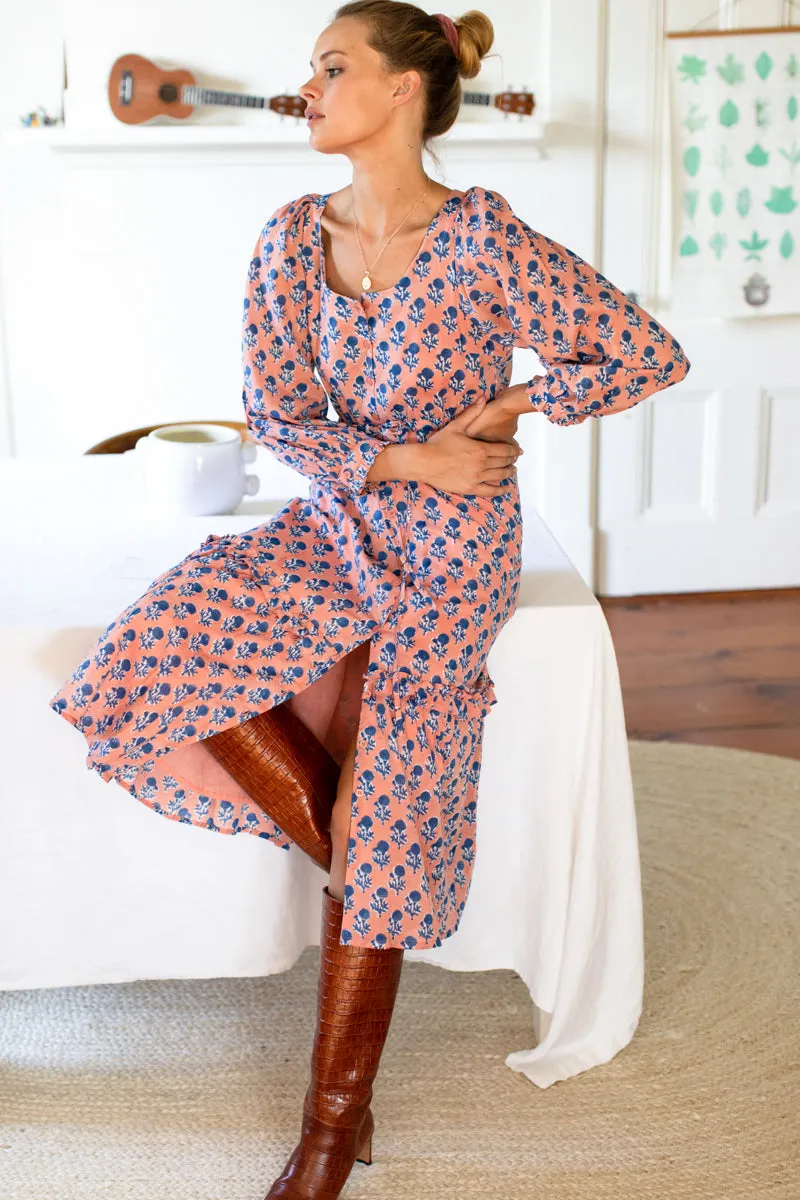 Lucy Long Sleeve Dress - Little Marigolds Apple + Blue Organic sold by Emerson Fry product image thumbnail 4