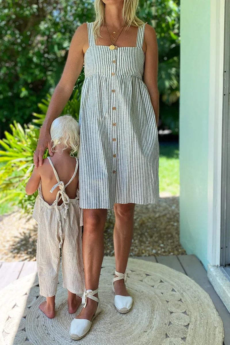 Susie Dress - Juniper Stripe Linen sold by Emerson Fry
