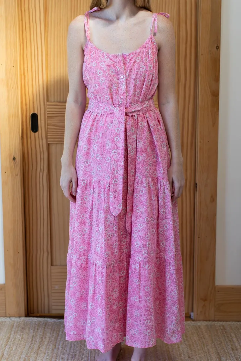 India Button Front Sundress - Crocus Peach Organic sold by Emerson Fry