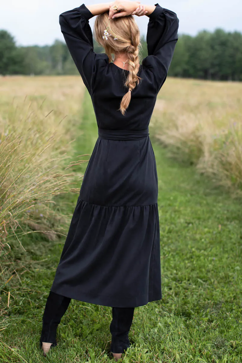 Marigot Tier Wrap Dress - Black Tencel sold by Emerson Fry product image thumbnail 2