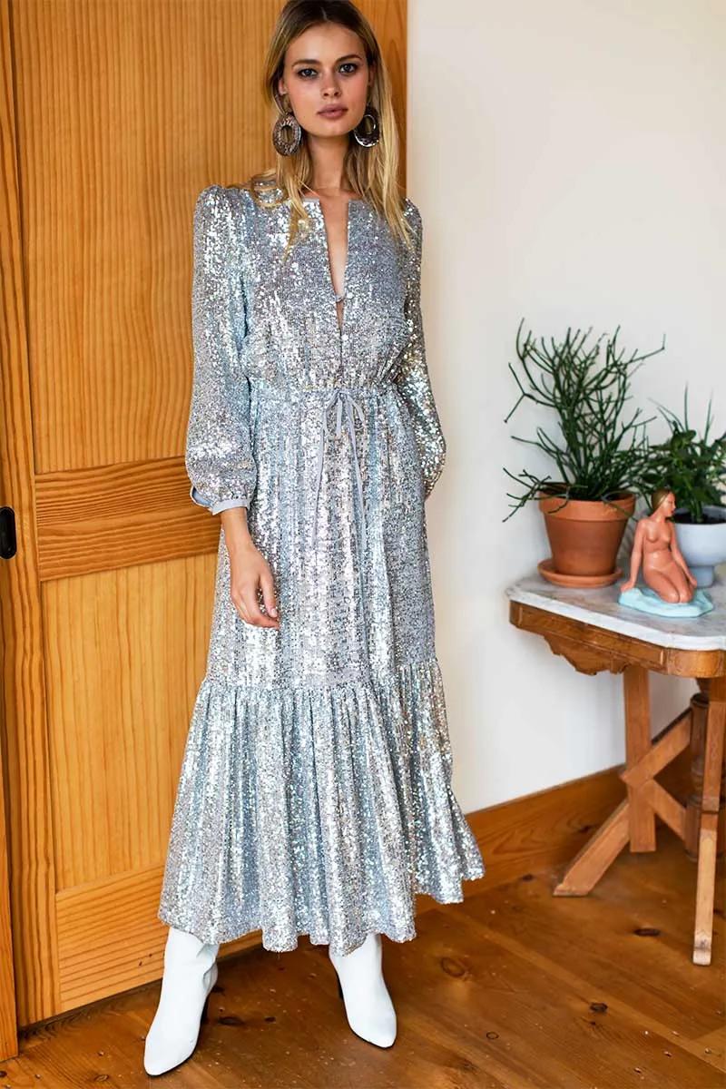Frances Dress - Silver Sequin sold by Emerson Fry product image thumbnail 3