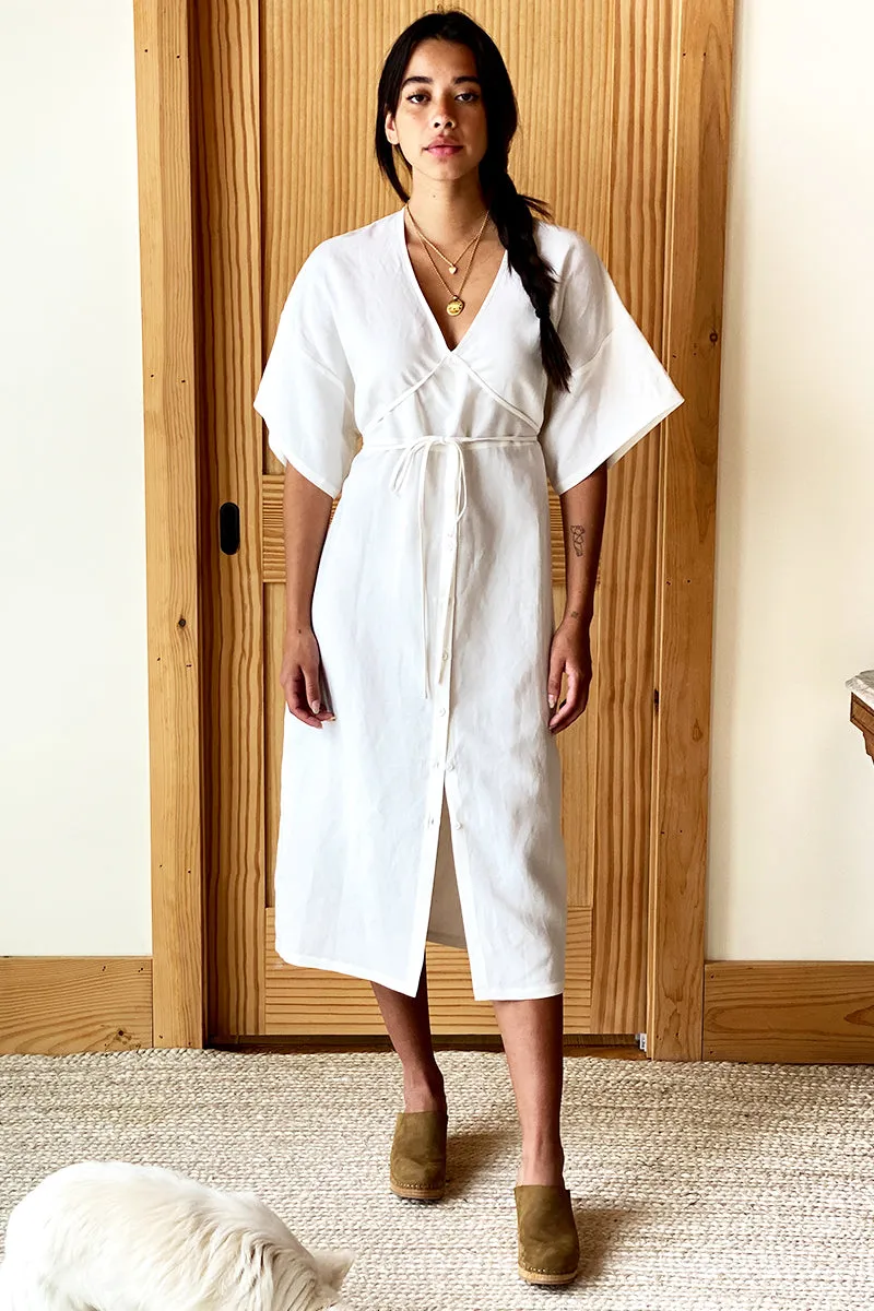 Delphine Button Front Dress - Salt Linen sold by Emerson Fry product image thumbnail 5