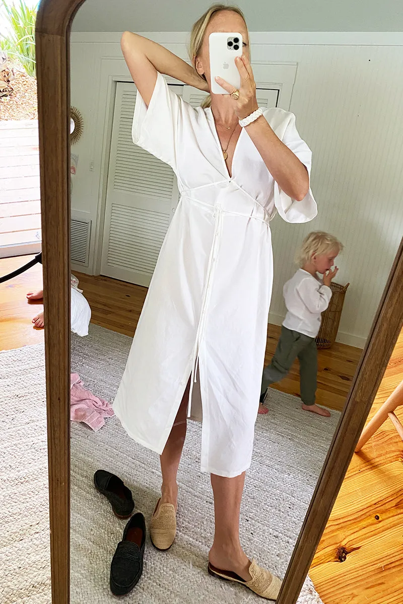 Delphine Button Front Dress - Salt Linen sold by Emerson Fry product image thumbnail 2