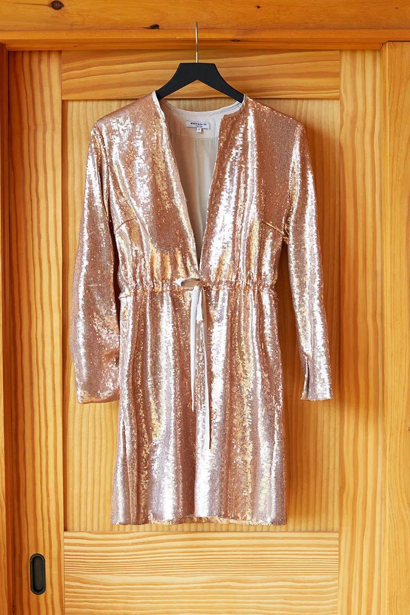 Sequin Keyhole Dress - Blush sold by Emerson Fry product image thumbnail 4