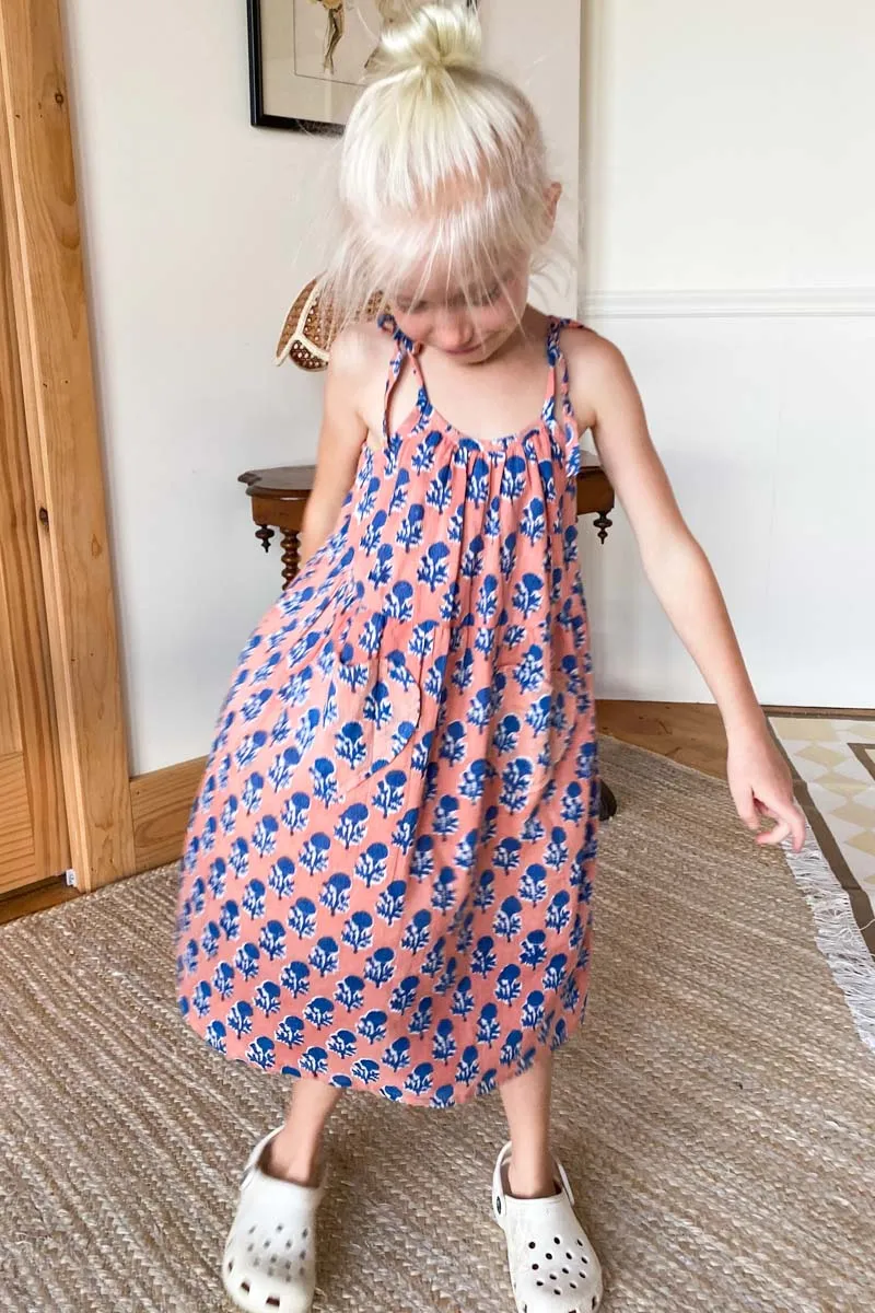 Little Fry Sunshine Dress - Little Marigolds Apple + Blue Organic sold by Emerson Fry product image thumbnail 3