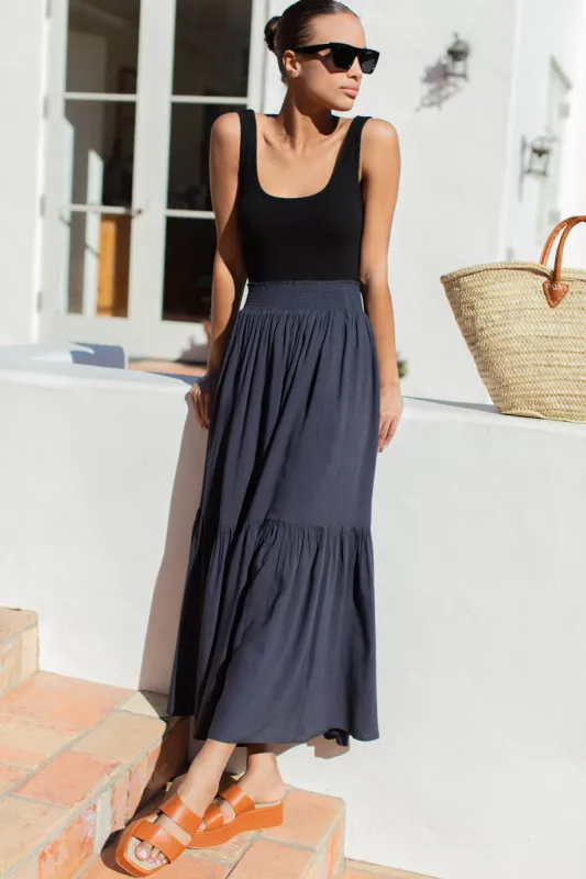 Shirred Skirt - Midnight sold by Emerson Fry