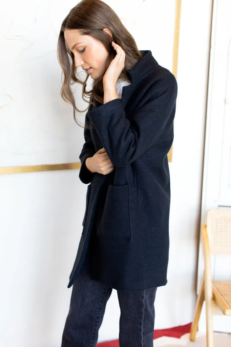 Car Coat - Black Wool Cotton sold by Emerson Fry product image thumbnail 4