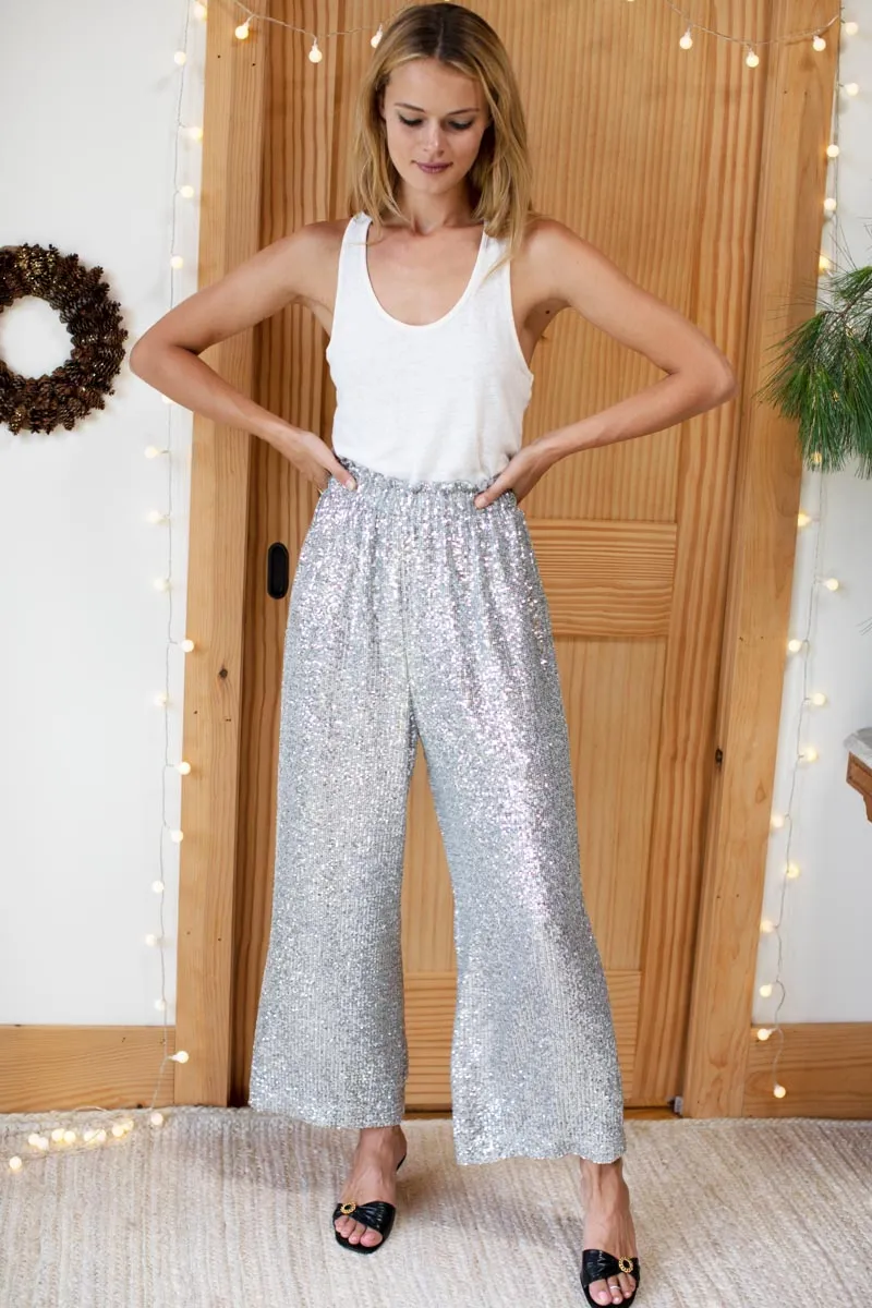 Wide Leg Pant - Silver Sequin sold by Emerson Fry product image thumbnail 2