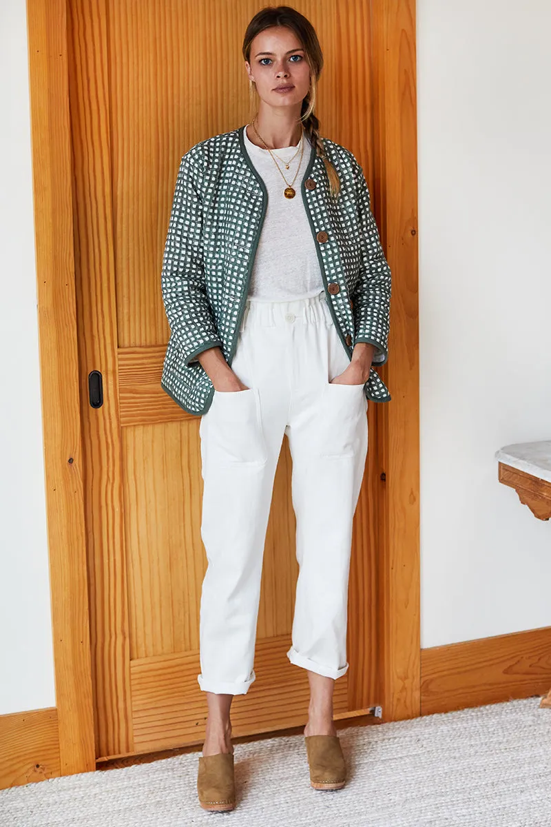 India Quilted Jacket - Moss Gingham Organic sold by Emerson Fry product image thumbnail 4