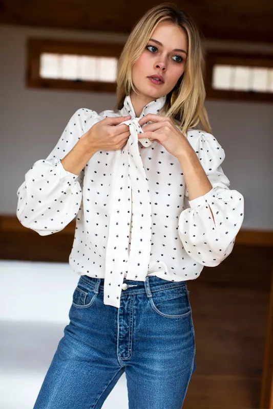 Frankie Blouse - Tiny Bees Silk sold by Emerson Fry