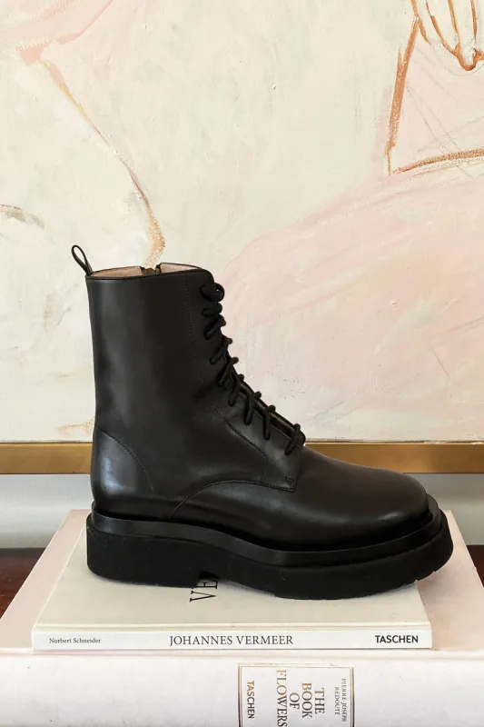 Lug Sole Platform Boot - Black Leather - Imperfect sold by Emerson Fry