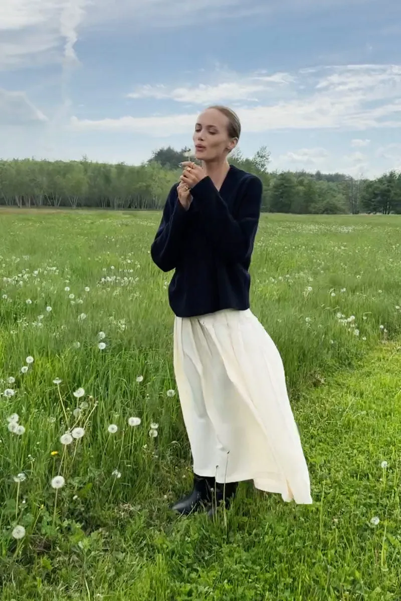 Atelier Pleated Maxi Skirt - Arctic Wolf sold by Emerson Fry product image thumbnail 3