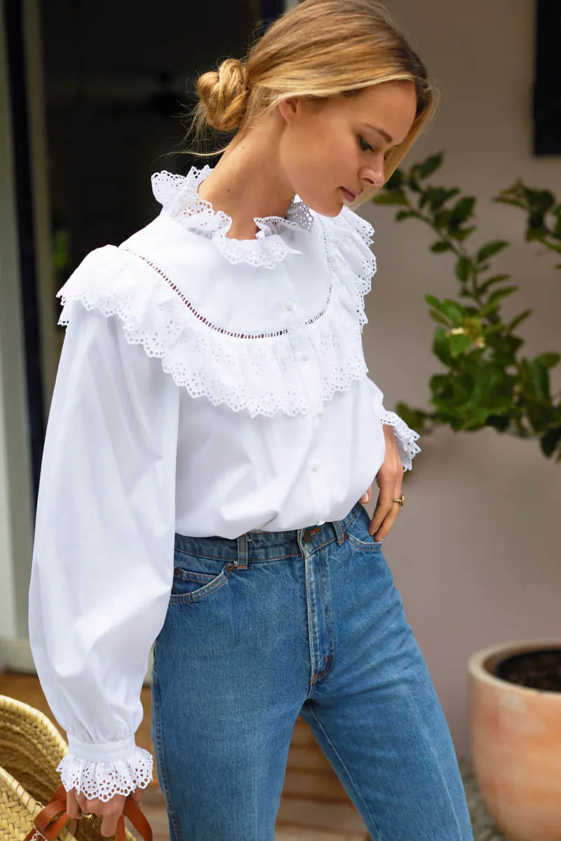 Victoria 3 Blouse - White Poplin sold by Emerson Fry product image thumbnail 4