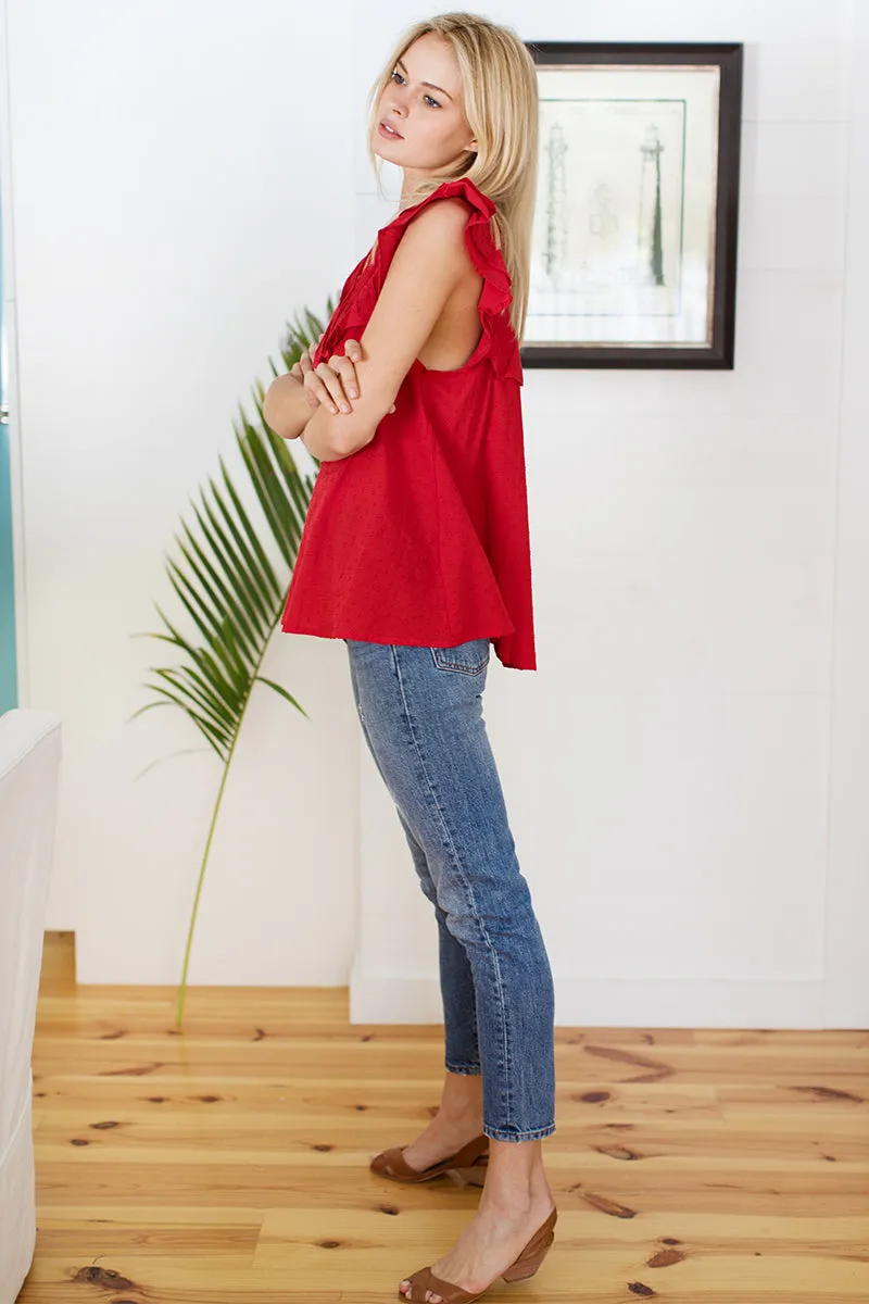 Antoinette Top - Red Swiss Dots sold by Emerson Fry product image thumbnail 5