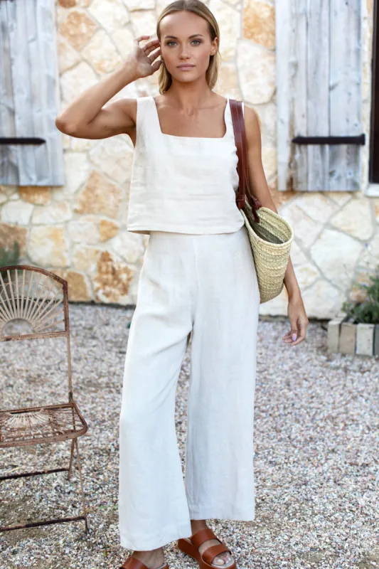 Roma Pant - Natural Linen sold by Emerson Fry