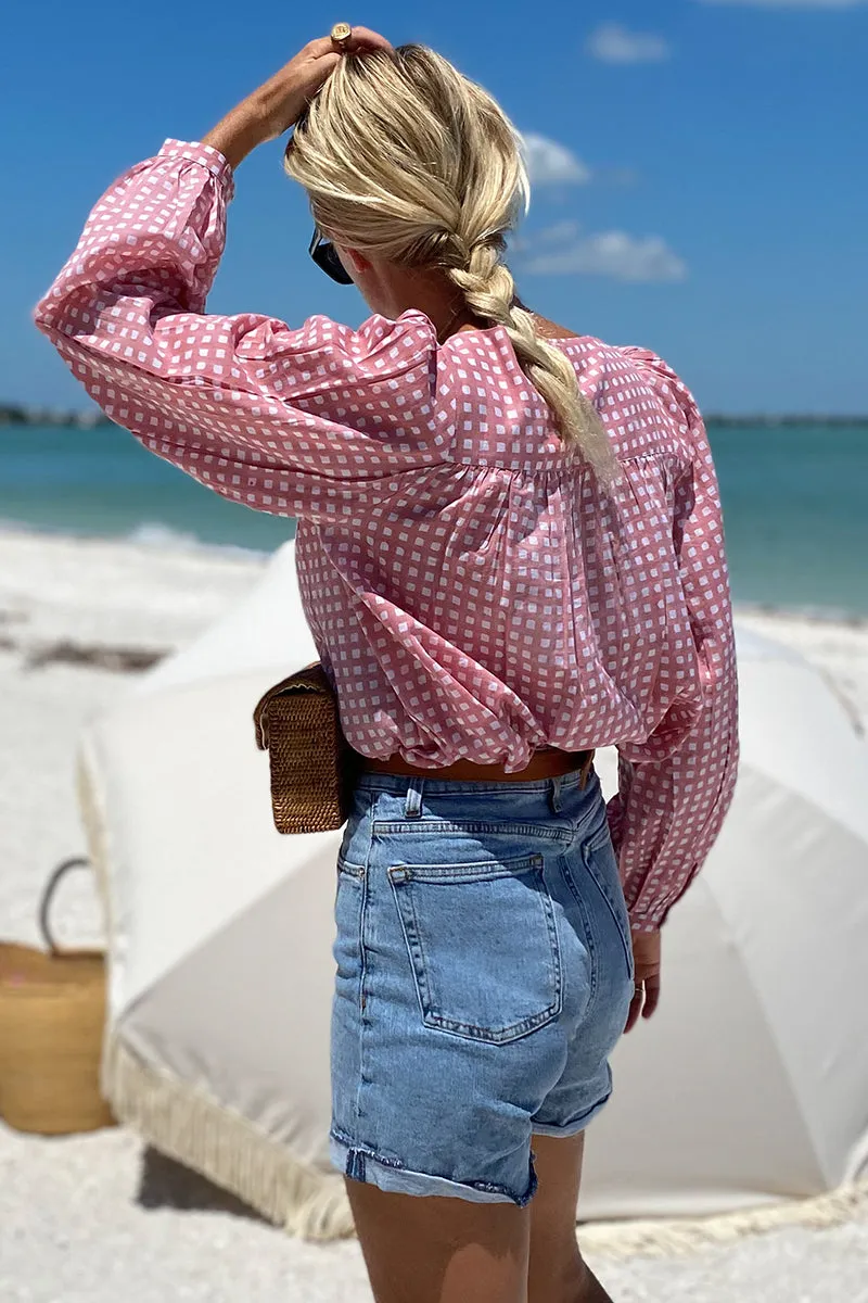 Laurent Blouse - Clay Gingham Organic sold by Emerson Fry product image thumbnail 3