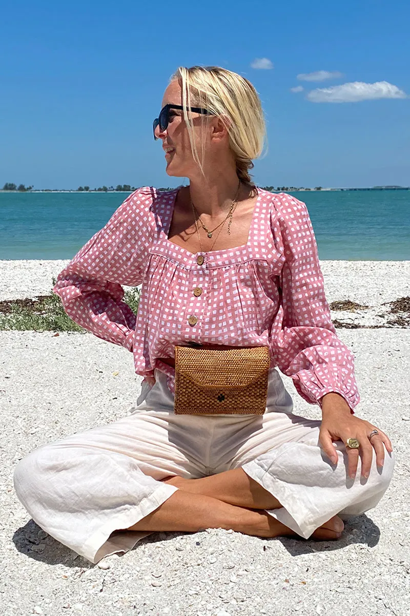 Laurent Blouse - Clay Gingham Organic sold by Emerson Fry
