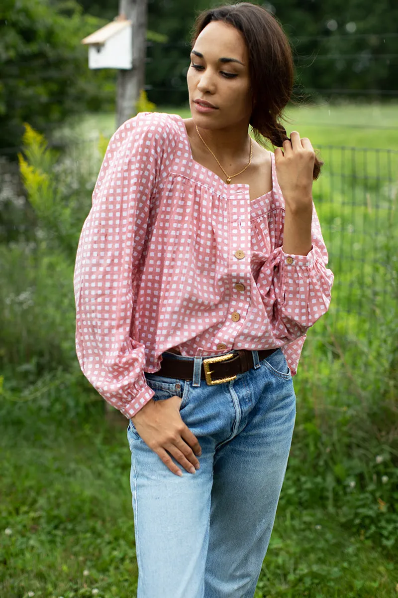 Laurent Blouse - Clay Gingham Organic sold by Emerson Fry product image thumbnail 4