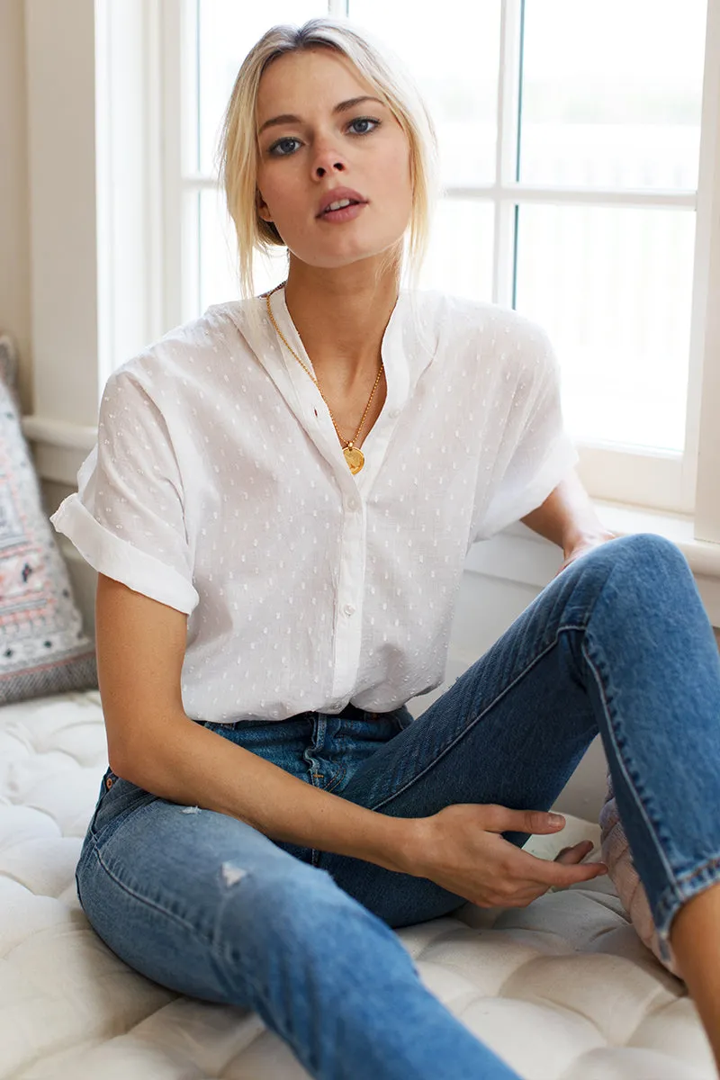 India Button Down 2 - Ivory Swiss Dot Organic sold by Emerson Fry product image thumbnail 4