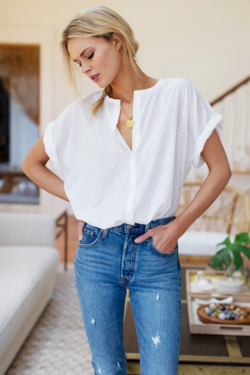 India Button Down 2 - Ivory Swiss Dot Organic sold by Emerson Fry product image thumbnail 2