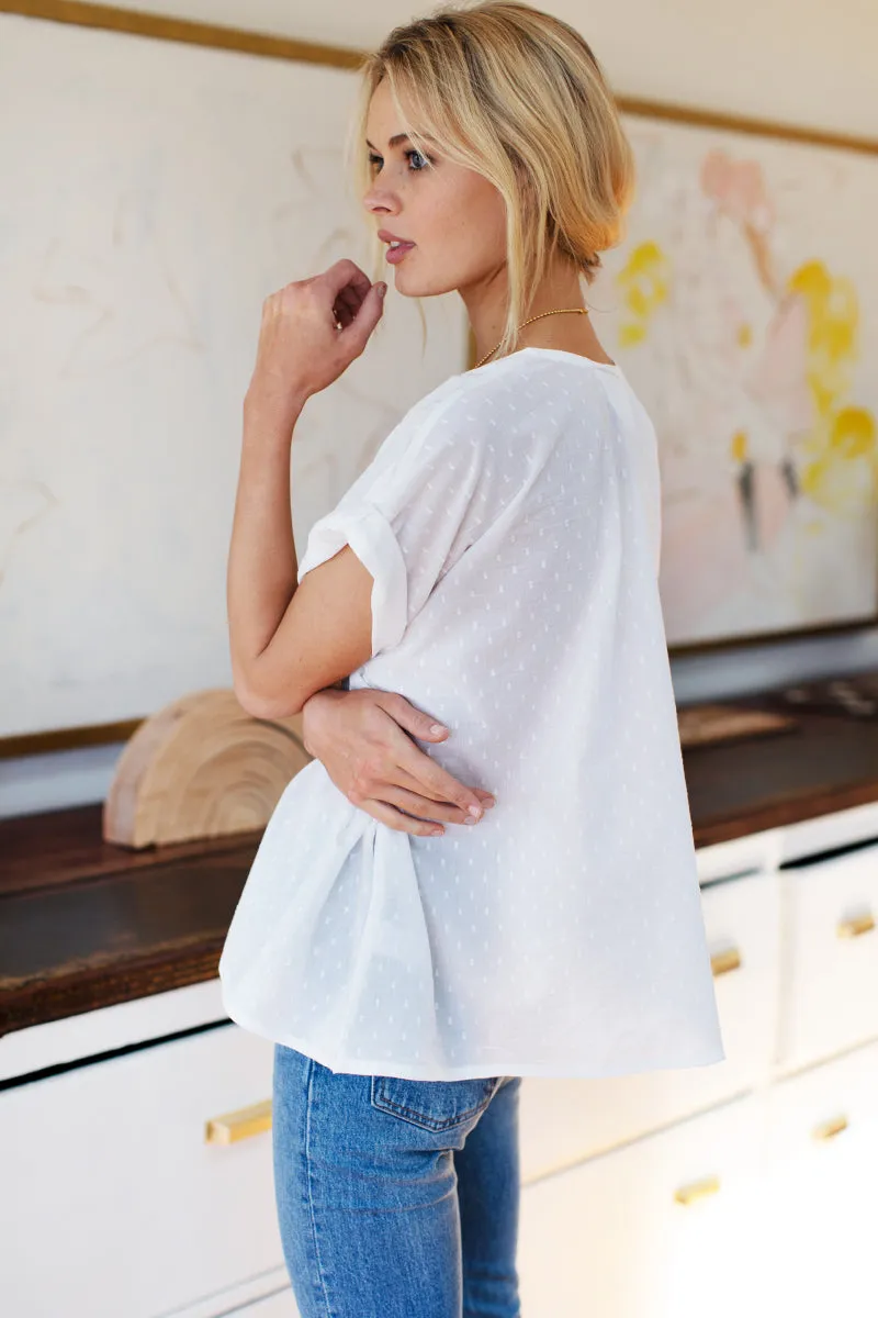 India Button Down 2 - Ivory Swiss Dot Organic sold by Emerson Fry product image thumbnail 3