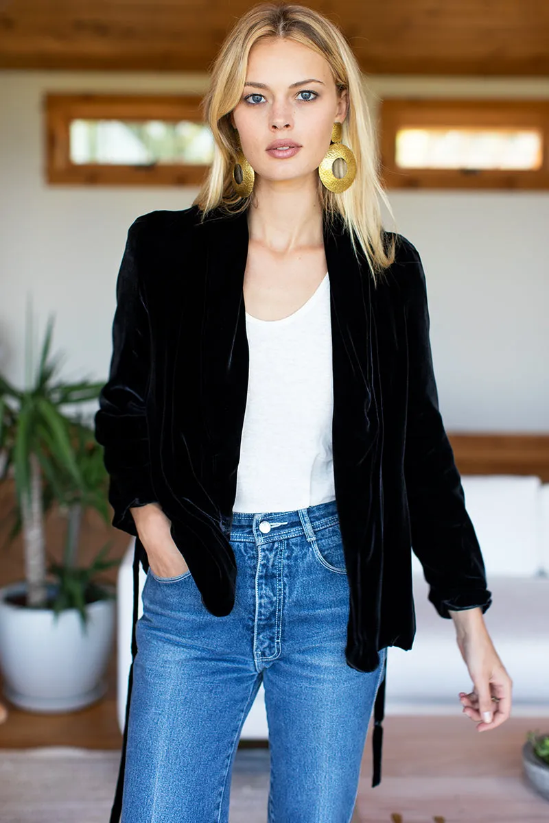 Paris Jacket - Black Silk Velvet sold by Emerson Fry product image thumbnail 3