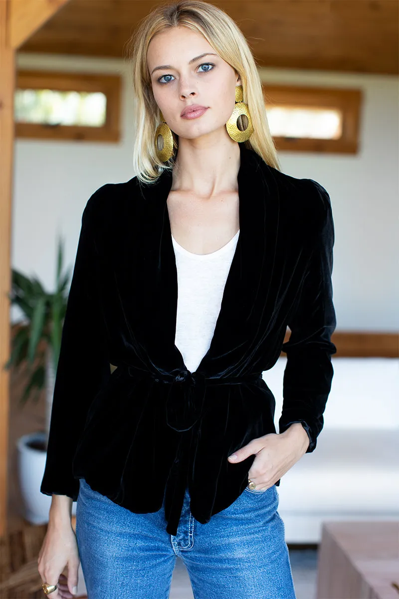 Paris Jacket - Black Silk Velvet sold by Emerson Fry product image thumbnail 4
