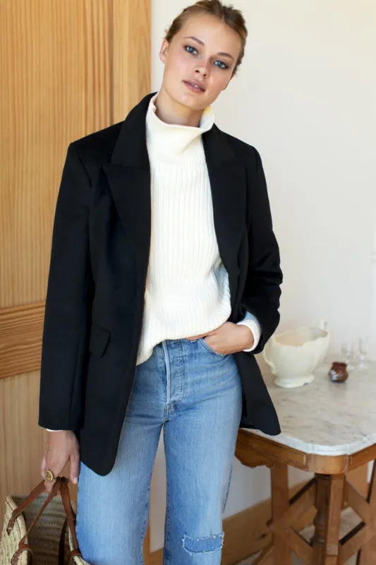 Jude Jacket - Black Wool Cashmere sold by Emerson Fry