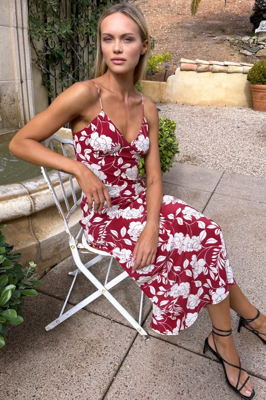 Elvie Bias Dress - Mariana's Roses Brick sold by Emerson Fry