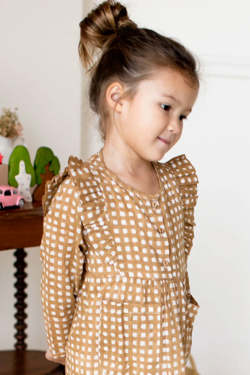 Little Fry Little Dress - Ochre Gingham Organic sold by Emerson Fry product image thumbnail 2