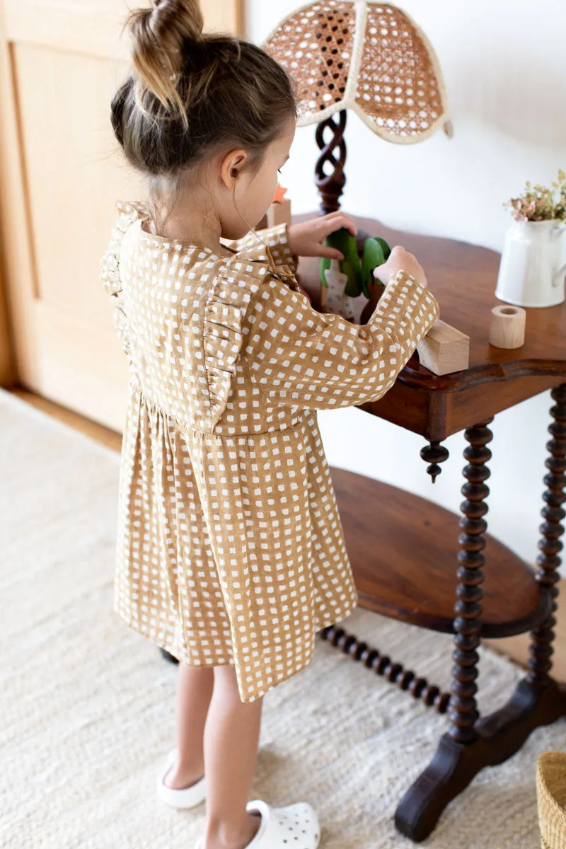 Little Fry Little Dress - Ochre Gingham Organic sold by Emerson Fry product image thumbnail 3