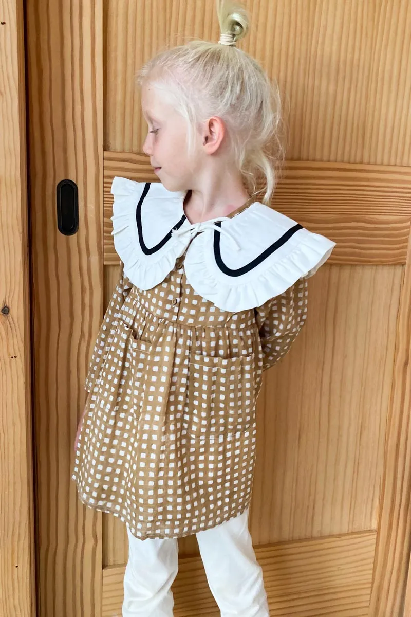 Little Fry Little Dress - Ochre Gingham Organic sold by Emerson Fry product image thumbnail 4