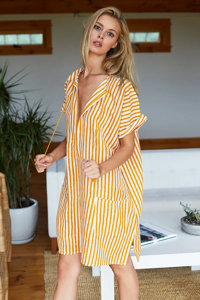 Organic Linen Caftan - Marigold Stripe sold by Emerson Fry product image thumbnail 2