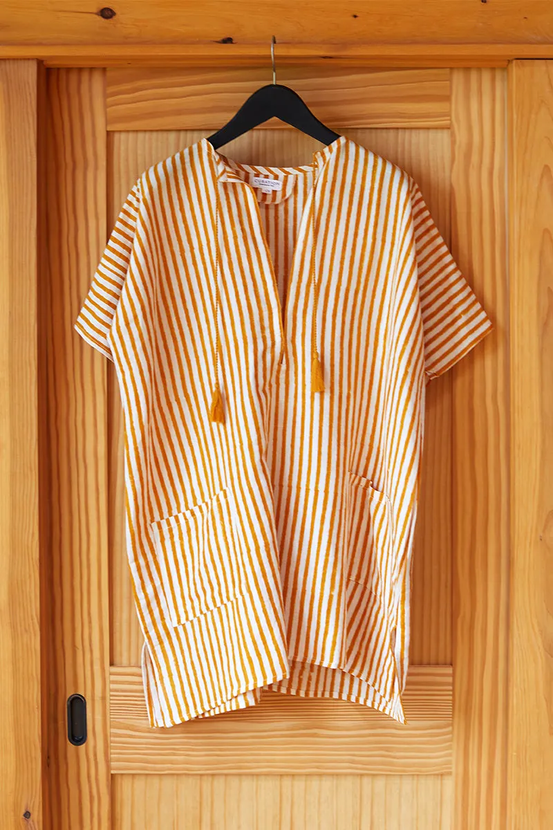Organic Linen Caftan - Marigold Stripe sold by Emerson Fry product image thumbnail 3
