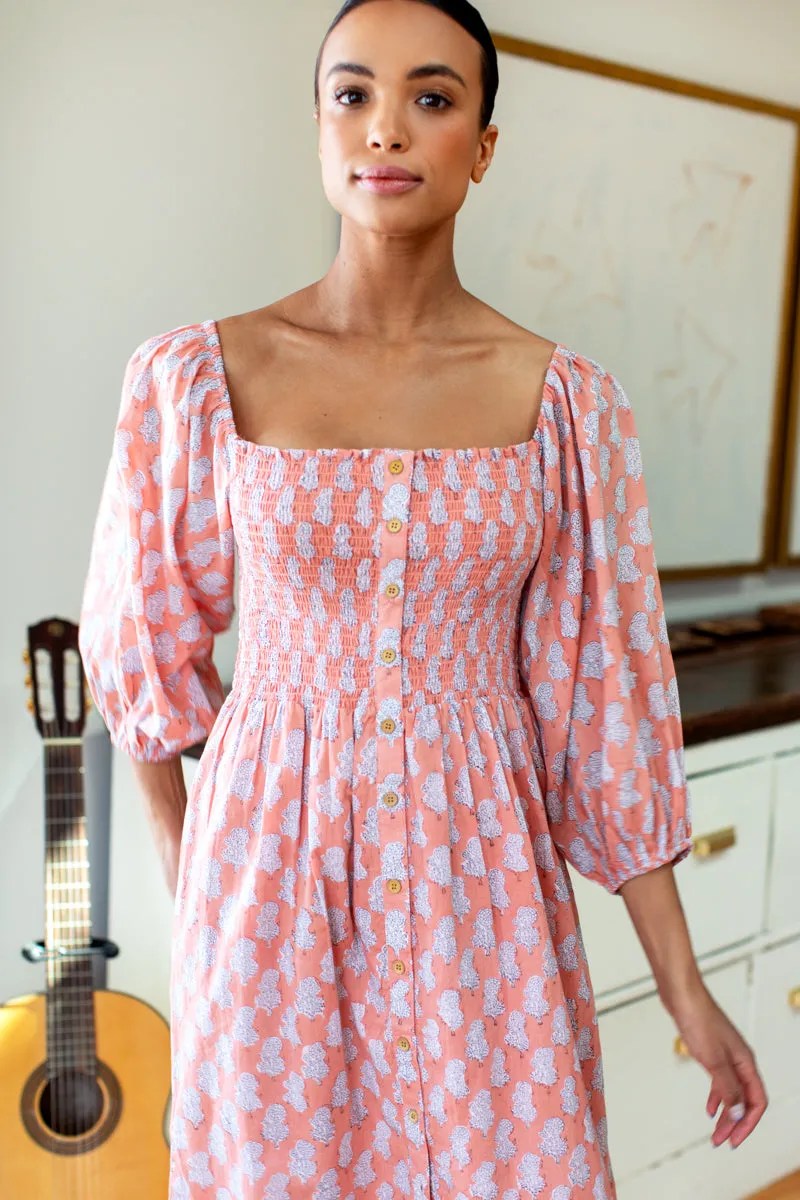 Santiago 2 Long Sleeve Dress - Little Marigolds Apple + White Organic sold by Emerson Fry product image thumbnail 2