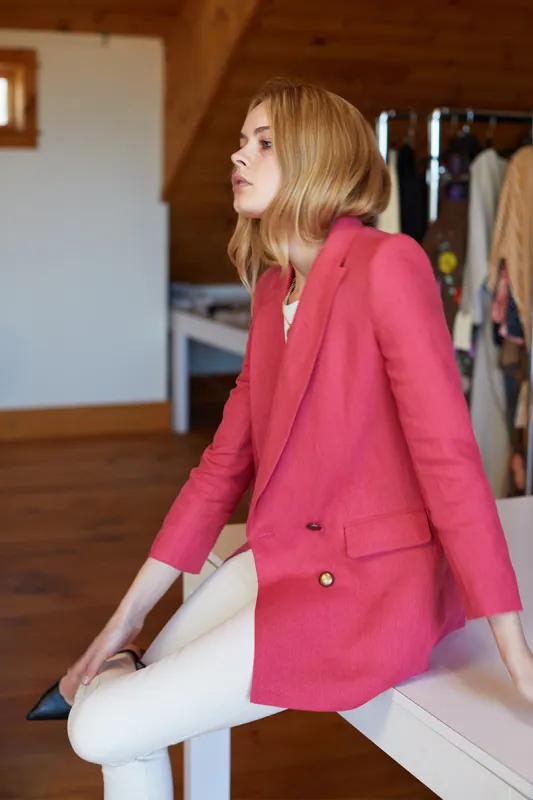 Double Breasted Jacket - Pink made by Emerson Fry