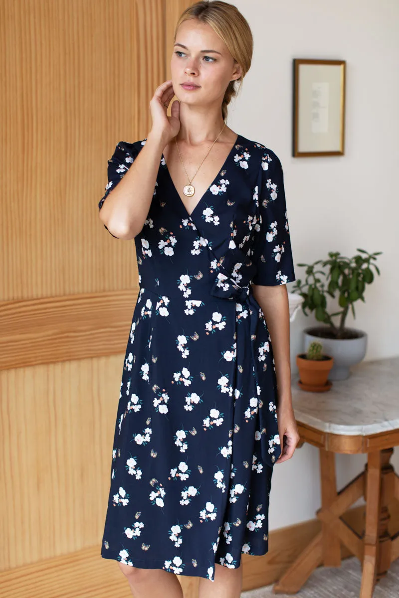 Jules Wrap dress - Butterflies Maritime sold by Emerson Fry product image thumbnail 3