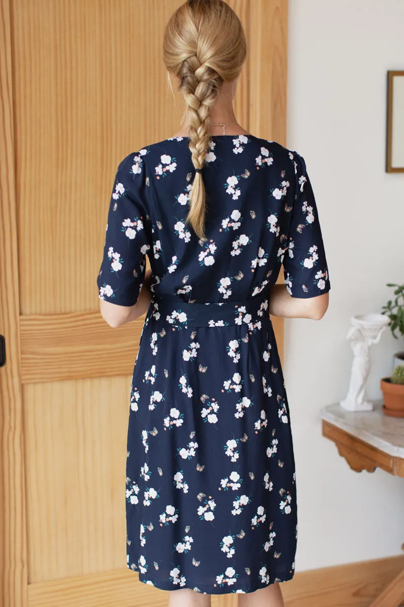 Jules Wrap dress - Butterflies Maritime sold by Emerson Fry product image thumbnail 5